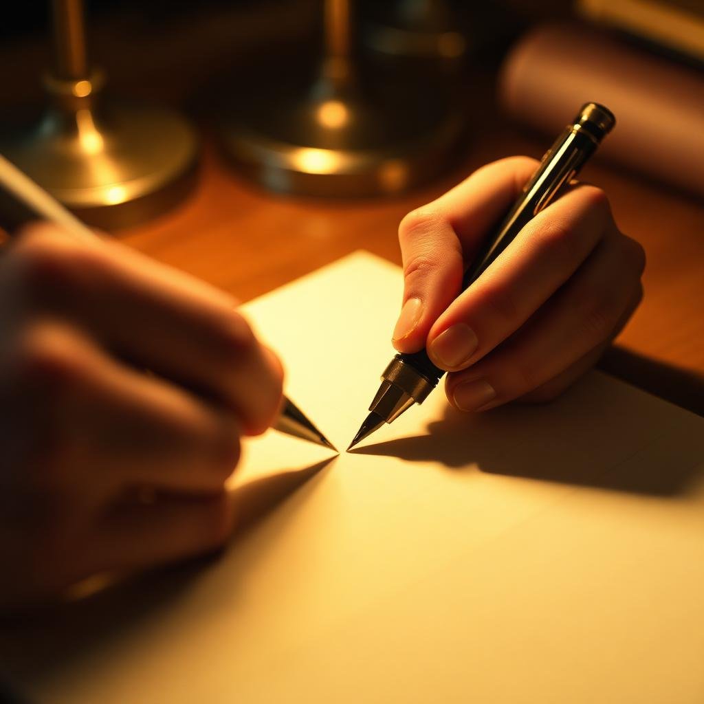 Plume, papier crème