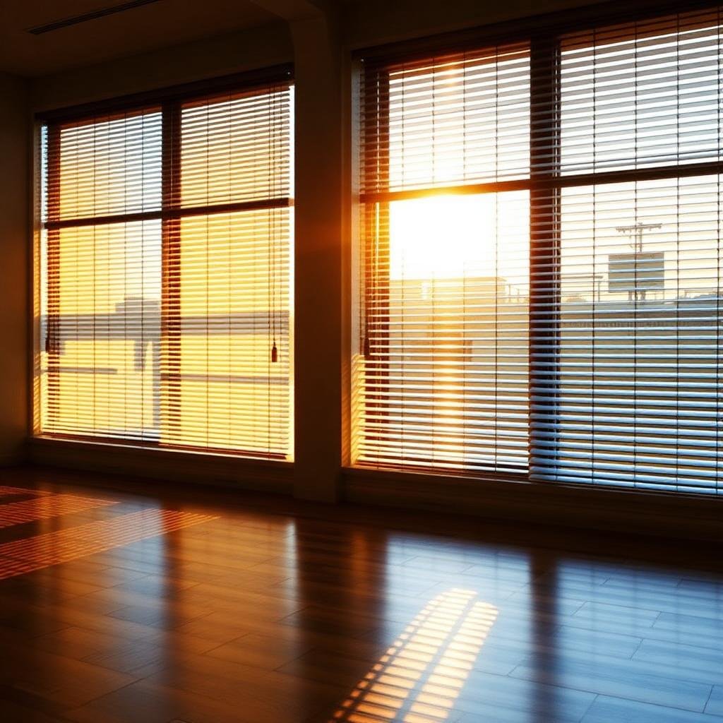 Lumière, store entrouvert